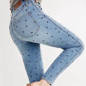 Madewell Heart Print 10" High-Rise Skinny Crop Edition